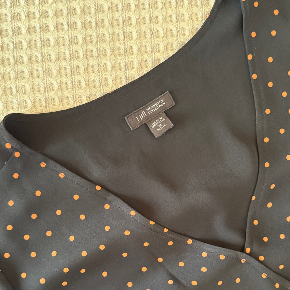 J. Jill Black Dress with Orange Dots